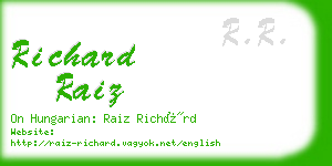 richard raiz business card